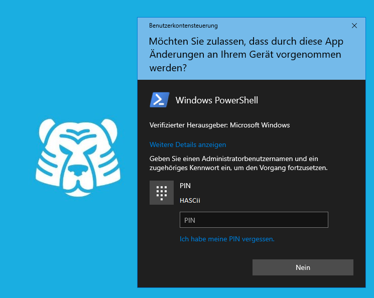 Screenshot der Benutzerkontensteuerung